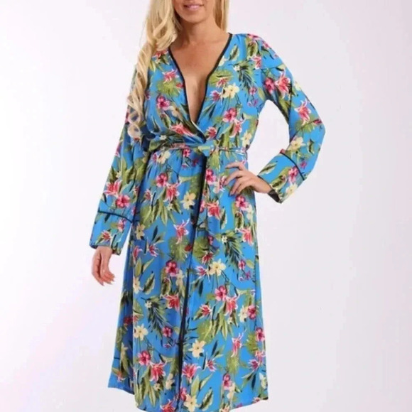 BLUE FLORAL DUSTER - Picture 3 of 3